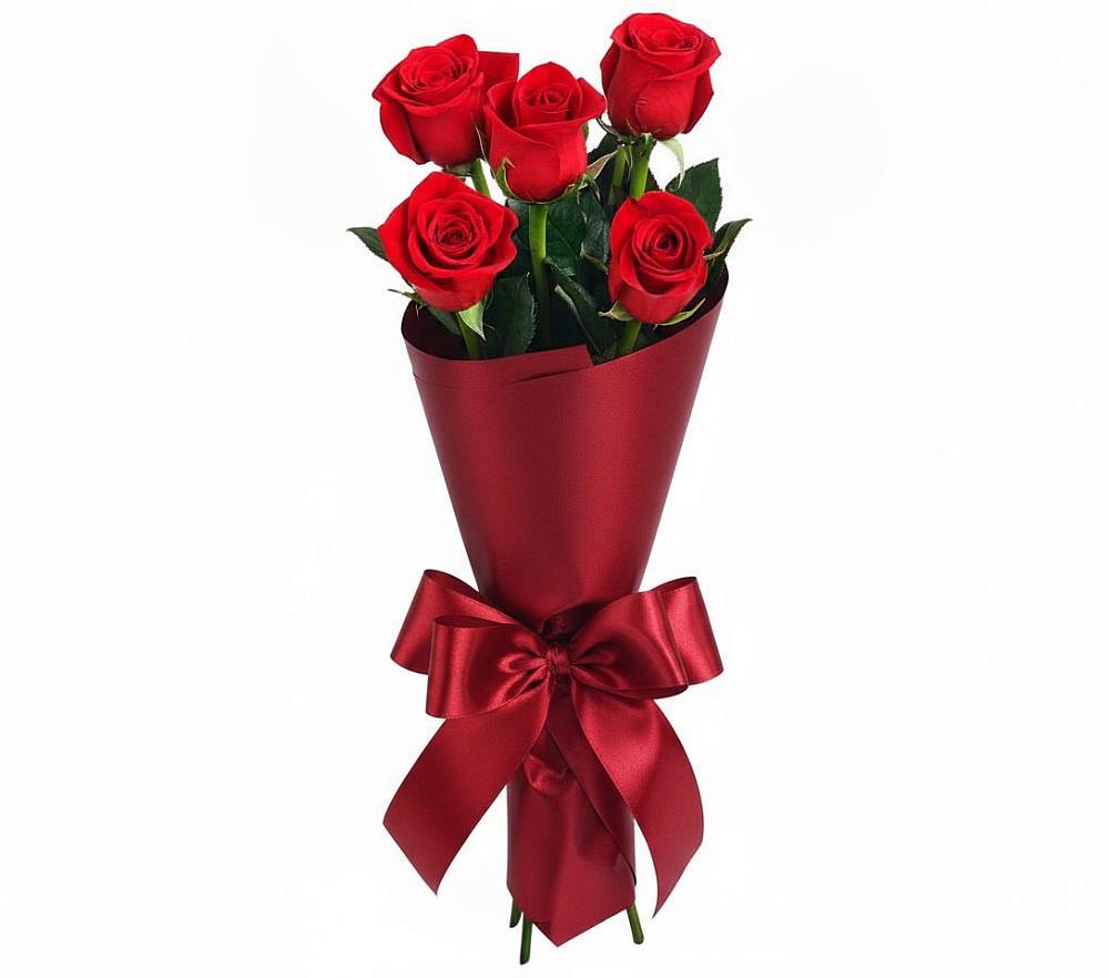 Букет 5 Красных роз Эдлесс Лав в Николаевской Республики Северная Осетия-Алания