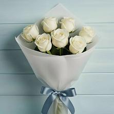 Букет 7 Белых роз Эдлесс Лав в Николаевской Республики Северная Осетия-Алания
