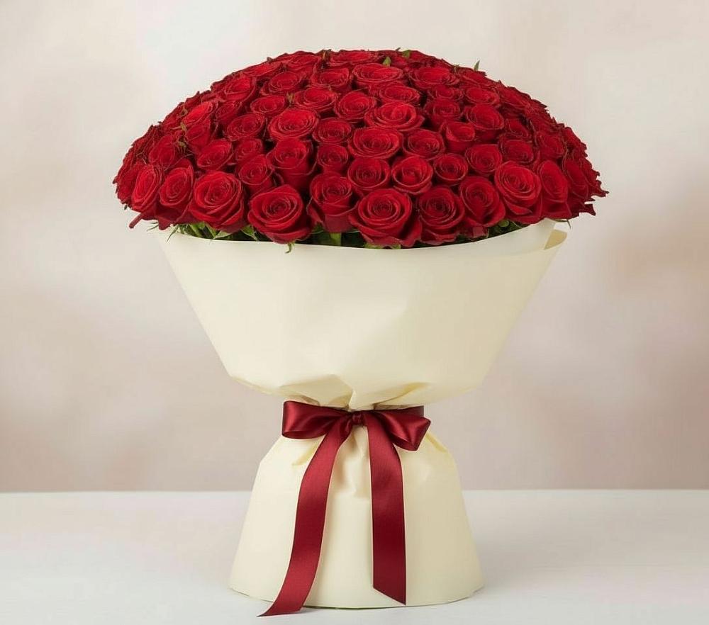 Букет 101 Красная роза Милано в Николаевской Республики Северная Осетия-Алания