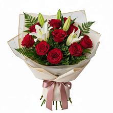 Букет цветов из:  Лилии и Розы в Николаевской Республики Северная Осетия-Алания