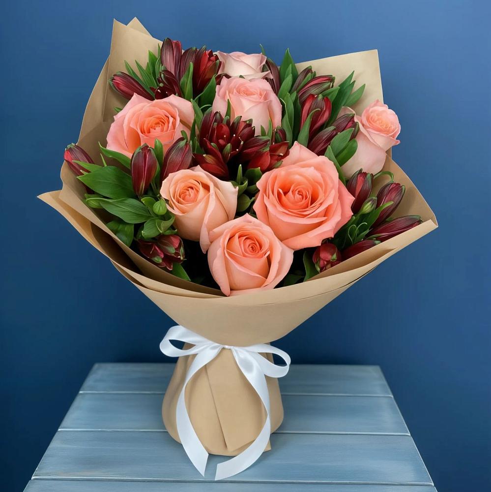 Букет цветов из: Розы и Альстромерии в Николаевской Республики Северная Осетия-Алания