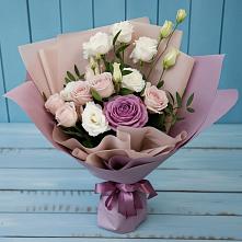 Букет цветов из:  Розы и Лизиантусы в Николаевской Республики Северная Осетия-Алания
