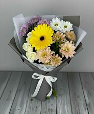 Букет цветов из:  Розы, Герберы и Хризантемы в Николаевской Республики Северная Осетия-Алания