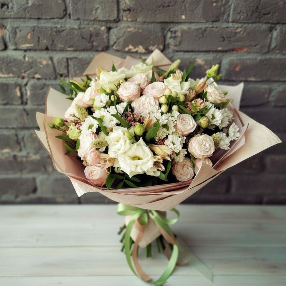 Букет цветов из: Альстромерии, Розы и Хризантемы в Николаевской Республики Северная Осетия-Алания