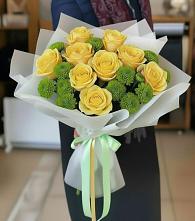 Букет цветов из:  Хризантемы и Розы в Николаевской Республики Северная Осетия-Алания