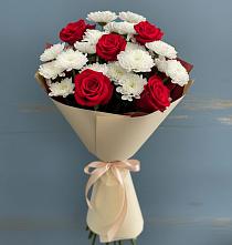 Букет цветов из:  Розы и Хризантемы в Николаевской Республики Северная Осетия-Алания