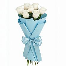 Букет 7 белых роз Проуд в Николаевской Республики Северная Осетия-Алания