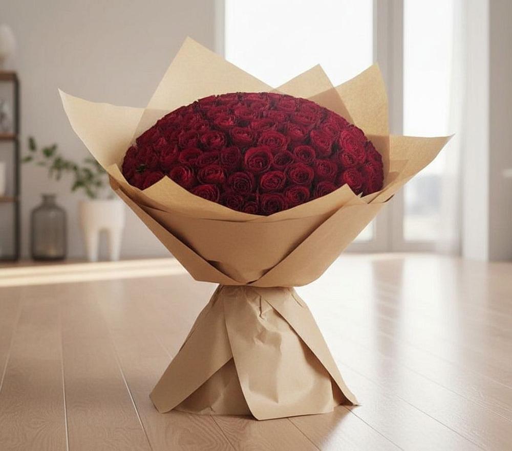 Букет 101 Красная роза в Николаевской Республики Северная Осетия-Алания