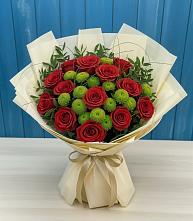 Букет цветов из:  Розы и Хризантемы в Николаевской Республики Северная Осетия-Алания