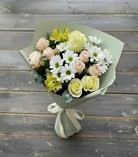 Букет цветов из:  Альстромерии, Розы и Хризантемы в Николаевской Республики Северная Осетия-Алания