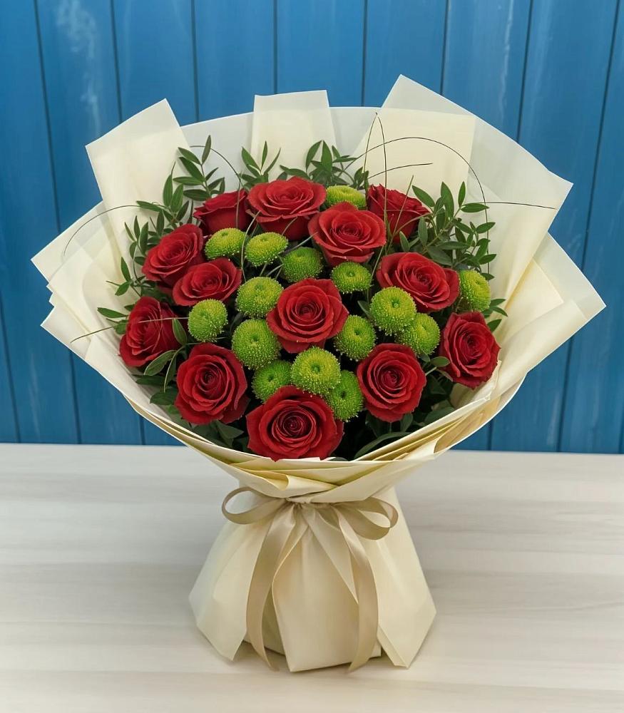 Букет цветов из: Розы и Хризантемы в Николаевской Республики Северная Осетия-Алания