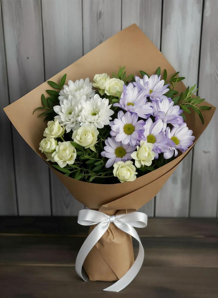 Букет цветов из: Хризантемы и Розы в Николаевской Республики Северная Осетия-Алания